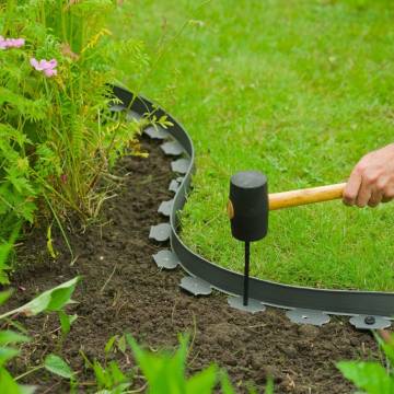 Nature Garden Border Edging 5cmx10m Grey - Durable & Flexible