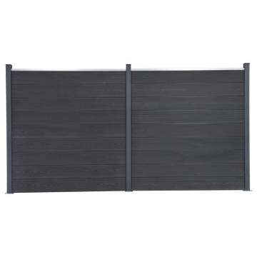 Fence Panel Set Grey 353x186 cm WPC - Durable & Stylish