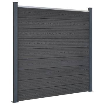 Fence Panel Set Grey 353x186 cm WPC - Durable & Stylish