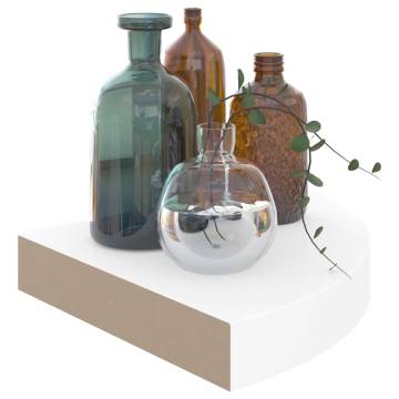Floating Corner Shelf High Gloss White - Stylish & Durable