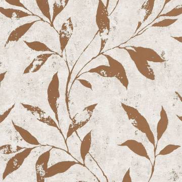 DUTCH WALLCOVERINGS Leaves Wallpaper - Beige & Brown Design