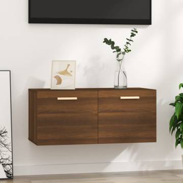 Wall Cabinet Brown Oak 80x35 cm - Space Saving & Stylish