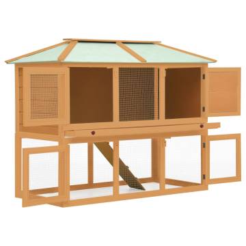 Animal Rabbit Cage Double Floor Wood | Cozy & Durable