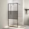 Walk-in Shower Wall with Clear ESG Glass 115x195 cm Black Colour black Size 115 x 195 cm Model pattern 