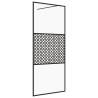 Walk-in Shower Wall 115x195 cm with Clear ESG Glass - Black