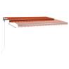 Manual Retractable Awning with LED 400x350 cm - Orange & Brown