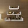 3 White MDF U-shaped Floating Wall Shelves - Stylish Storage