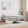 Metal Bed Frame with Headboard and Footboard White 150x200 cm King Size Colour white Size 150 x 200 cm Model with headboard & footboard 