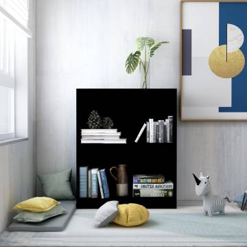 Stylish Black Bookshelf 60x24x76 cm - Functional Storage