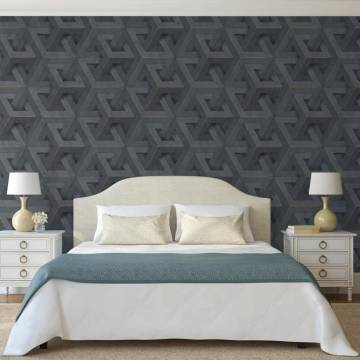 DUTCH WALLCOVERINGS Onyx Anthracite & Gold Wallpaper