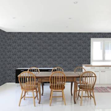 DUTCH WALLCOVERINGS Onyx Anthracite & Gold Wallpaper