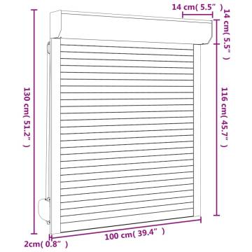 Roller Shutter Aluminium 100x130 cm Anthracite | Hipo Market