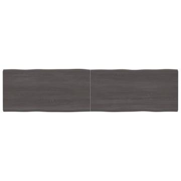 Dark Brown Solid Wood Live Edge Table Top - 200x50 cm