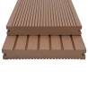 WPC Solid Decking Boards 16m² Light Brown with Accessories