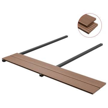 WPC Solid Decking Boards 16m² Light Brown with Accessories