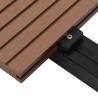 WPC Solid Decking Boards 16m² Light Brown with Accessories