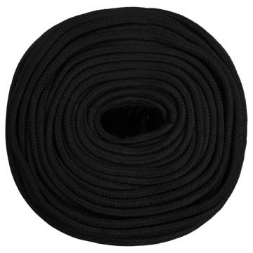 Work Rope Black 8mm 50m Polyester - Durable & Versatile