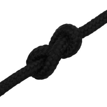 Work Rope Black 8mm 50m Polyester - Durable & Versatile