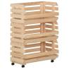 Vegetable Trolley - Rustic Solid Pinewood Storage | HipoMarket