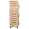 Vegetable Trolley - Rustic Solid Pinewood Storage | HipoMarket