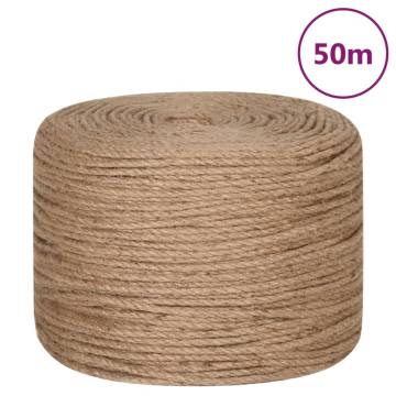 Jute Rope 50m Long, 6mm Thick - Versatile & Natural