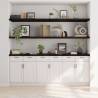 Wall Shelf Dark Brown 200x60cm - Solid Oak Wood Storage Solution