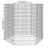 6-Panel Rabbit Cage 54x100 cm - Galvanised Iron for Pets