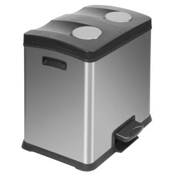 EKO Pedal Bin Rejoice 2x12 L Matte Silver - Modern Waste Solution