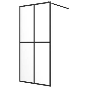 Stylish Walk-in Shower Wall with Shelf Black 80x195 cm