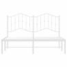 Elegant White Metal Bed Frame with Headboard - 140x190 cm