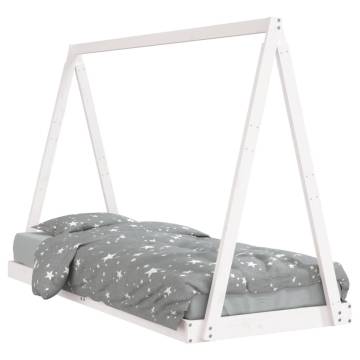 Kids Bed Frame White 80x200 cm Solid Wood Pine - Stylish & Safe