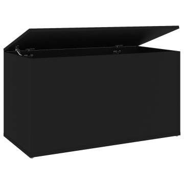 Stylish Black Storage Chest | 84x42x46 cm Engineered Wood