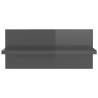 High Gloss Grey Wall Shelves - 4 pcs | Stylish Storage Solution