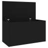 Stylish Black Storage Chest | 84x42x46 cm Engineered Wood