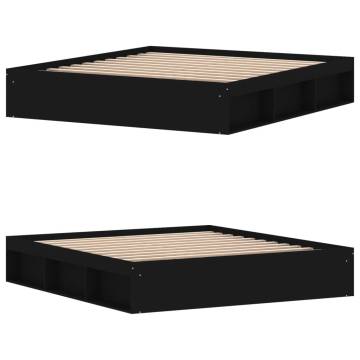 Black Bed Frame 180x200 cm Super King Size - Modern Design