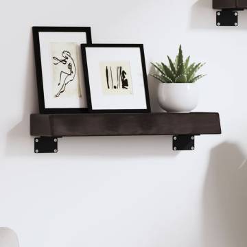 Wall Shelf Dark Brown 40x10 cm | Solid Oak Wood