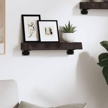 Wall Shelf Dark Brown 40x10 cm | Solid Oak Wood