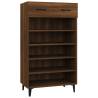 Elegant Brown Oak Shoe Cabinet - 60x35x105 cm