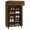 Elegant Brown Oak Shoe Cabinet - 60x35x105 cm