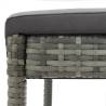 Garden Bar Stools with Cushions - 4 pcs Grey Poly Rattan