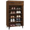 Elegant Brown Oak Shoe Cabinet - 60x35x105 cm