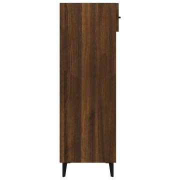 Elegant Brown Oak Shoe Cabinet - 60x35x105 cm