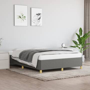 Dark Grey Fabric Bed Frame 135x190 cm Double - Hipomarket