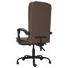 Massage Reclining Office Chair - Brown Faux Leather | HipoMarket