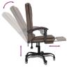 Massage Reclining Office Chair - Brown Faux Leather | HipoMarket