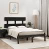 Bed Frame Black Solid Wood 120x190 cm Small Double Colour black Size 120 x 190 cm 