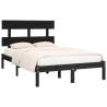 Black Solid Wood Bed Frame 120x190 cm - Small Double