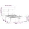 Black Solid Wood Bed Frame 120x190 cm - Small Double