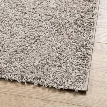 Shaggy Rug PAMPLONA High Pile Beige 120x120 cm | Hipo Market