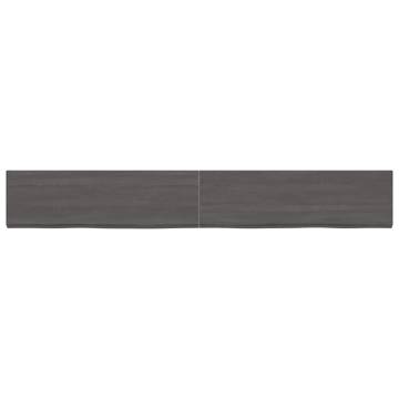 Wall Shelf Dark Brown - Solid Oak Wood | HipoMarket UK